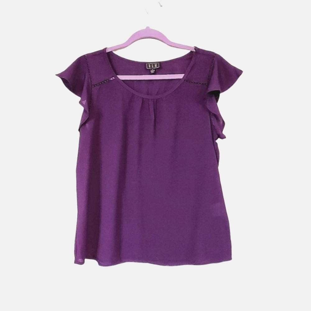 Olm womens plum gauzy top.
